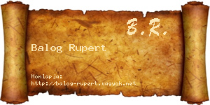 Balog Rupert névjegykártya